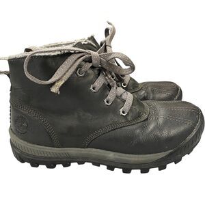 Timberland MT Hayes Combat Boots Womens Size 6.5 Black Leather Waterproof A18KX
